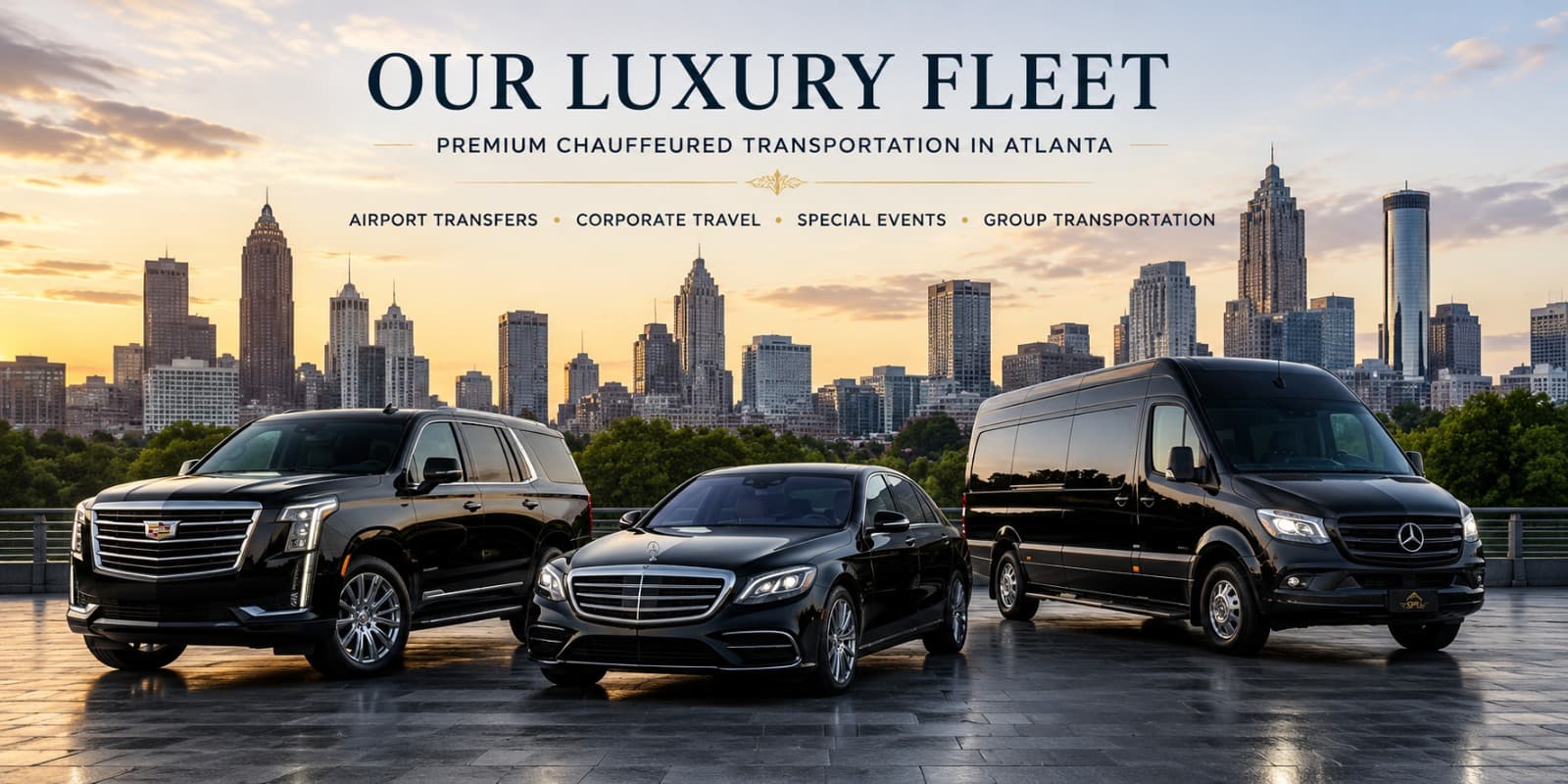 Luxury chauffeured SUV parked in Atlanta